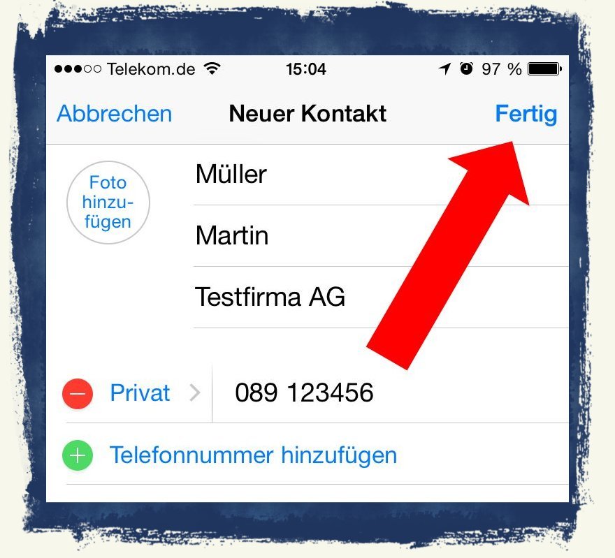 iPhone 6 Telefonbuch Kontakte anlegen speichern 3
