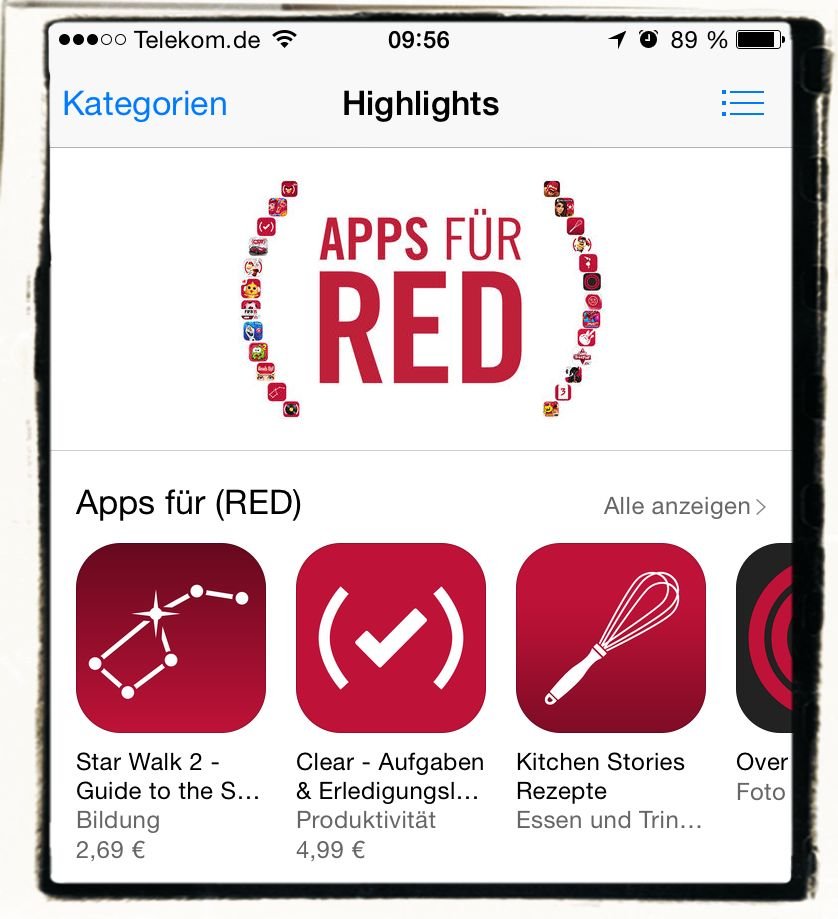 (RED),Clear,Global Fund to fight AIDS in Africa,Apple,Ap,Update,Unterstützung,App Store 1