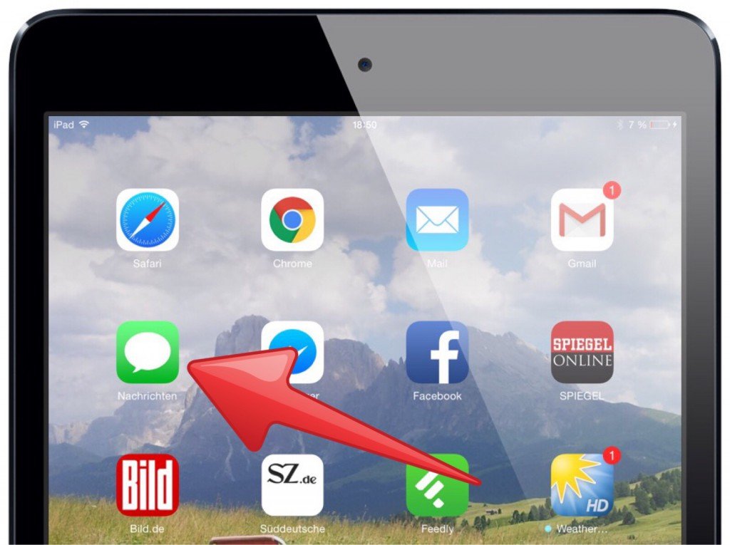 Apple iPad Nachrichten SMS iMessage Quittung Lesebestätigung Empfang gesendet gelesen zugestellt 1