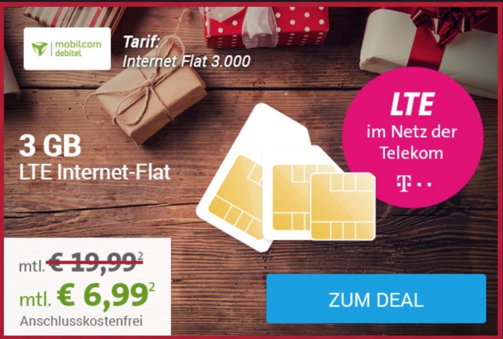 3 GB LTE im Telekom-Netz für 6,99 EUR Monat