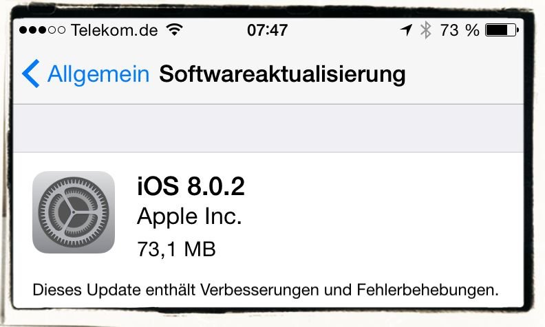 Apple,iOS8,iOS 8.0.2,Update,Bug,Kein Netzwerk