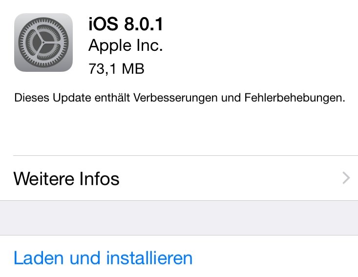 iOS8.01 Update Vorsicht BB