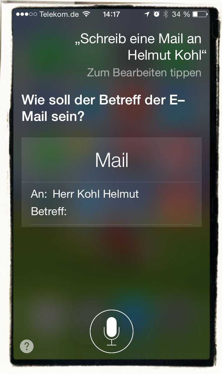 iPhone Mail schreiben Siri diktieren Kommandos 1