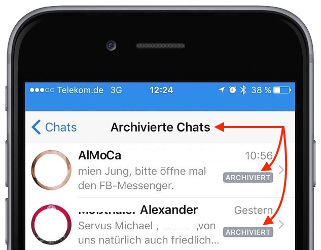 Archivierte WhatsApp-Nachrichten auf dem iPhone wieder herstellen 2