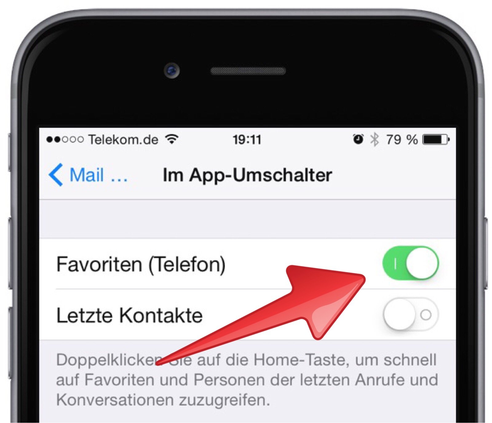 Anrufen Apple Einstellungen Favorit Telefon  Im App-Umschalter iPhone Telefon 2