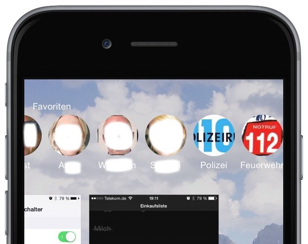 Anrufen Apple Einstellungen Favorit Telefon  Im App-Umschalter iPhone Telefon 3