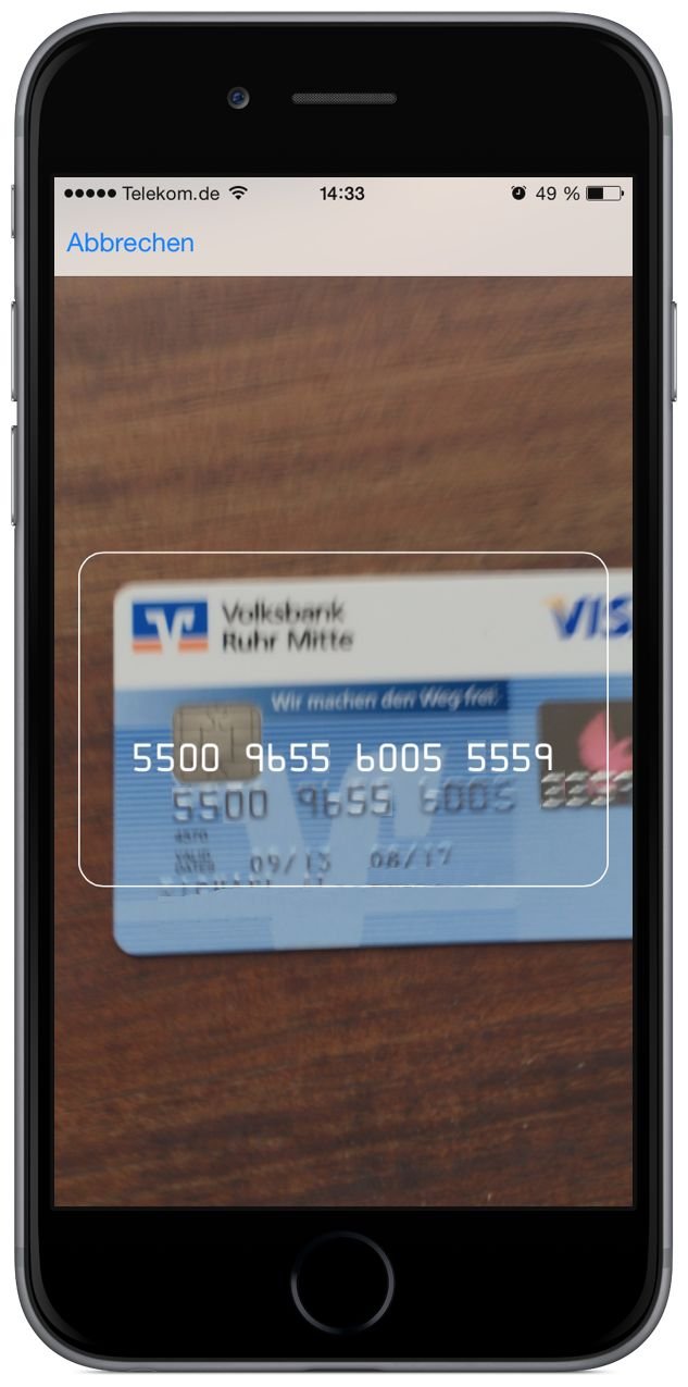 iPhone Kreditkarte iOS8 scannen Einkauf 3