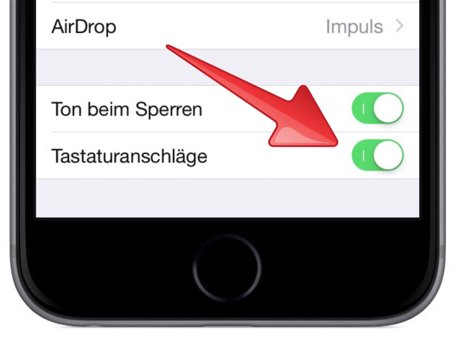 iPhone Tippen Tastatur Geräuch unterdrücken ausschalten
