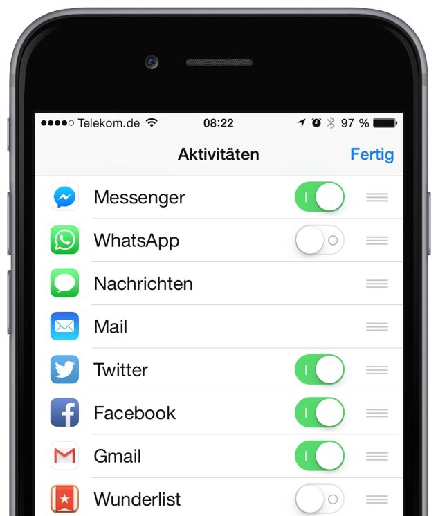 iPhone Teilen empfehlen versenden Safari Aktion 5