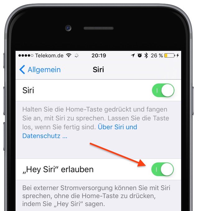 iOS 9 iPhone 6s Siri Stimme konfigurieren gewöhnen anlernen erkennen Einstellungen Allgemein Sprachkommando 1