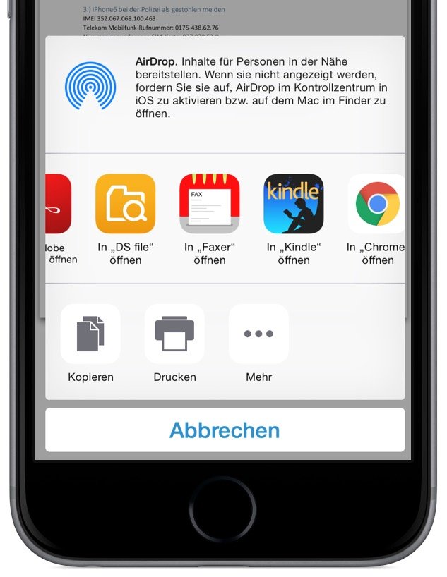 iPhone iPad Fax Telefax versenden unterwegs Faxer iOS Mac HOsy App 3