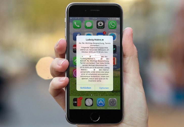 Apple iPhone iOS Mitteilung Nachricht Hinweis E-Mail besonders wichtig 1