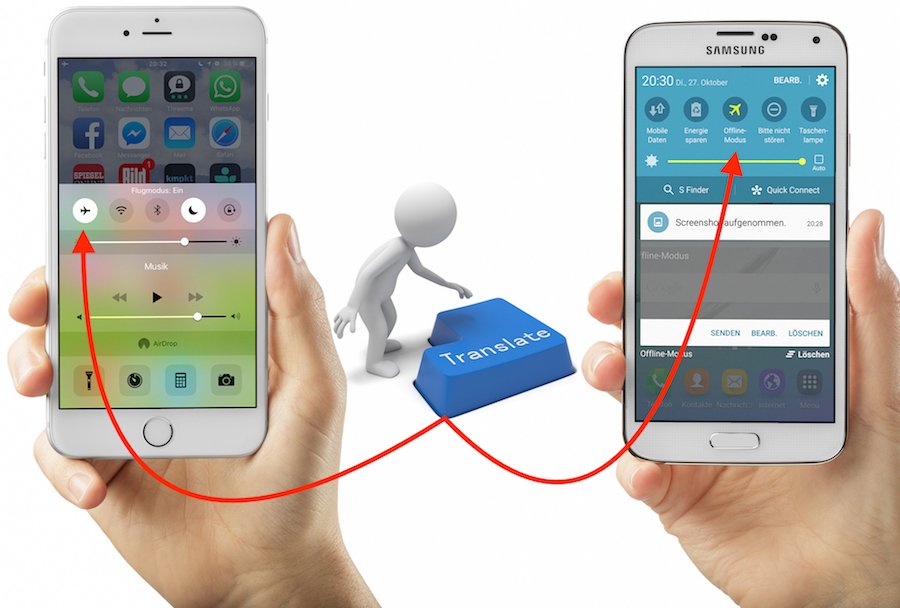 Android Apple finden Funktion Galaxy HTC Huawei iOS iPhone LG Samsung Smartphone Sony suchen Umstieg versteckt Wechsel wiederfinden Xperia Flugmodus einschalten ausschalten 2