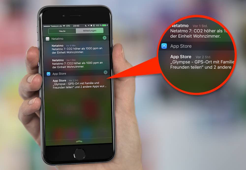 ... dann werden Sie in der Mitteilungszentrale informiert, wenn Ihr iPhone automatisch ein Update installiert hat: